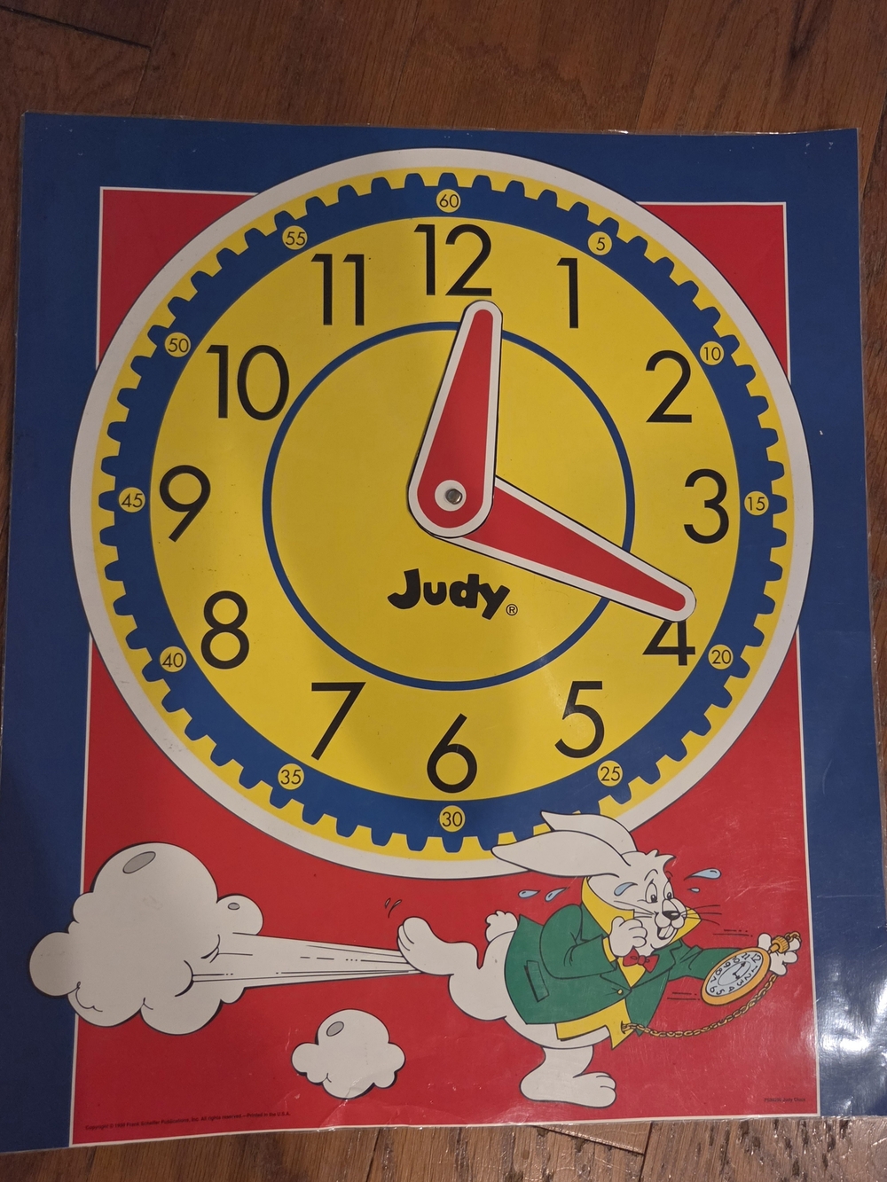 Vintage Judy Clock. Laminated. Alice In Wonderland Edition. Model FS36250